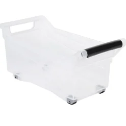 Rangement|Gifi Bac de rangement à roulettes transparent 12L