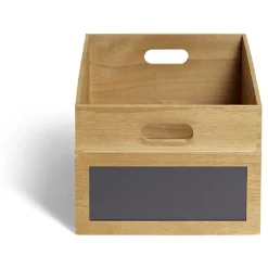 Rangement|Gifi Bac de rangement bois et ardoise Taille S 29xH18x25cm