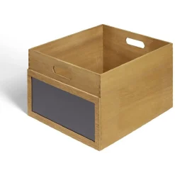 Rangement|Gifi Bac de rangement bois et ardoise 39xH23x33cm Taille L