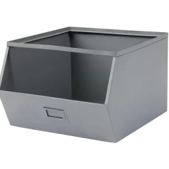 Rangement|Gifi Bac superposable en métal gris - L33 x l28,5 x H20 cm