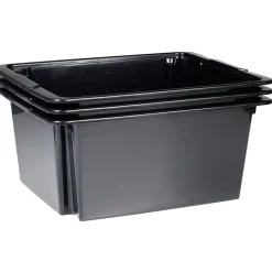 Rangement|Gifi Bac superposable 22L noir x3 - 43x34xH18,5 cm