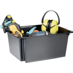 Rangement|Gifi Bac superposable 22L noir x3 - 43x34xH18,5 cm