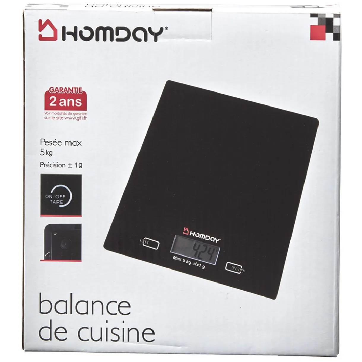 Balance de cuisine électronique et tactile noire Homday^Gifi Hot