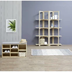 Rangement|Gifi Banc meuble à chaussures 2en1 8 compartiments