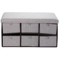 Rangement|Gifi Banc range chaussures en tissu gris