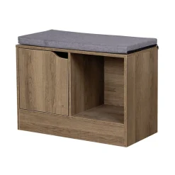 Rangement|Gifi Banc range-chaussures Adam marron gris 60x30xH44,2 cm