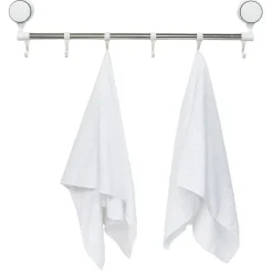 Gifi Barre porte serviettes à ventouses 6 crochets L.60 cm