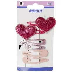 Best Gifi Barrette clic clac coeur et paillettes x6