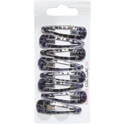 Best Gifi Barrette clic clac imprimé écaille noir et gris x8