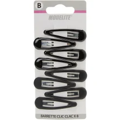 Outlet Gifi Barrette clic clac métal noir x8