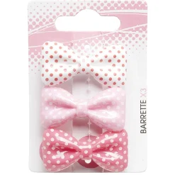 New Gifi Barrette forme noeud imprimé polyester x3