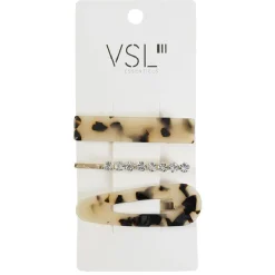 New Gifi Barrette pour cheveux beige et noir x 3