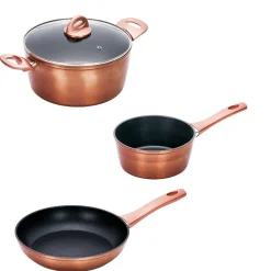 Batterie de cuisine aluminium forgé 3 pièces tous feux dont induction^Gifi Best