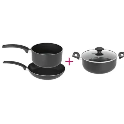 Batterie de cuisine tous feux dont induction x3 avec couvercle^Gifi Clearance