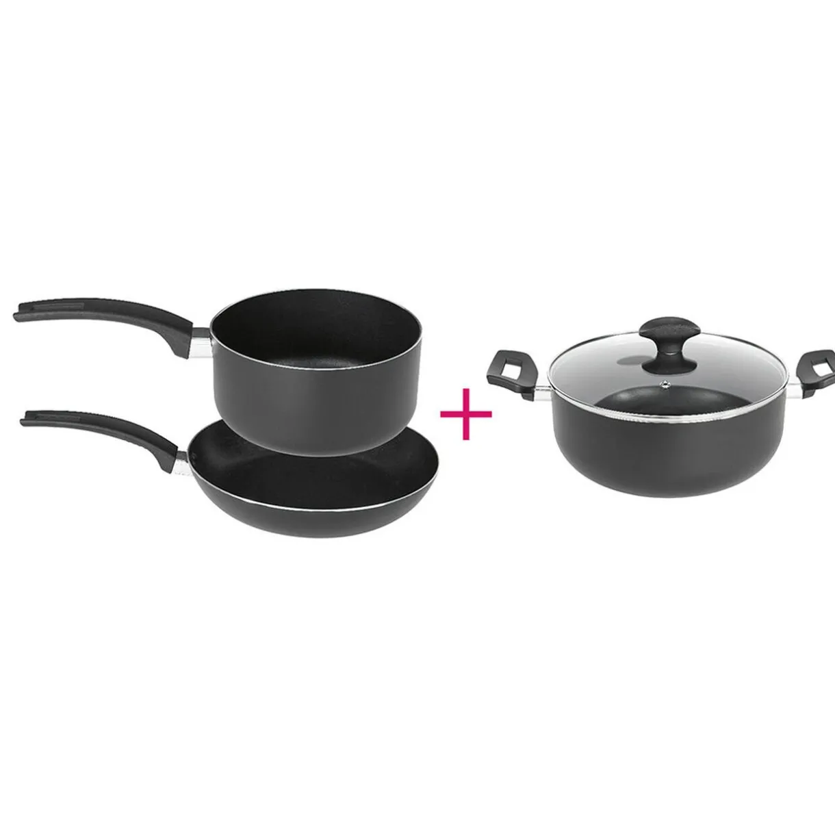 Batterie de cuisine tous feux dont induction x3 avec couvercle^Gifi Clearance