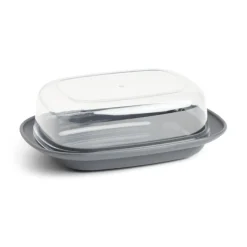 Beurrier plastique sans BPA transparent ou gris 17,4x12,5xH6cm^Gifi Outlet