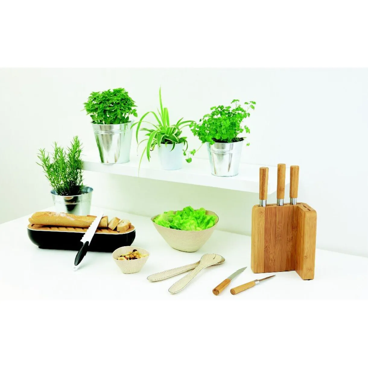 Bloc bambou et 5 couteaux^Gifi Hot