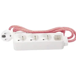 Sale Gifi Bloc multiprise textile 3x16A rouge/blanc 1,5m