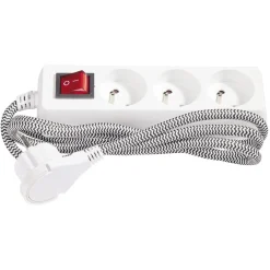 New Gifi Bloc multiprise textile 3x16A noir/blanc 1,5m