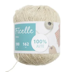 New Gifi Bobine de ficelle en jute 160M 100gr