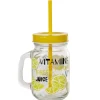 Bocal à anse avec paille décor citron^Gifi Clearance