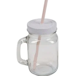 Bocal à paille en verre irisé avec couvercle^Gifi Sale