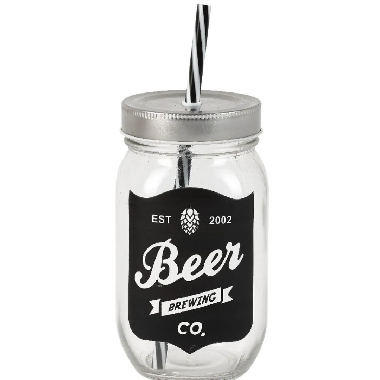 Bocal à paille x4 ardoise et support en bois^Gifi