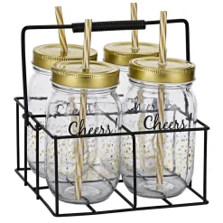 Bocal avec paille et support x4^Gifi Hot