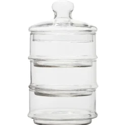 Bocal bonbonnière 3 compartiments en verre transparent^Gifi Online