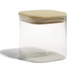 Bocal de conservation 60cl en verre avec couvercle en bois^Gifi Best