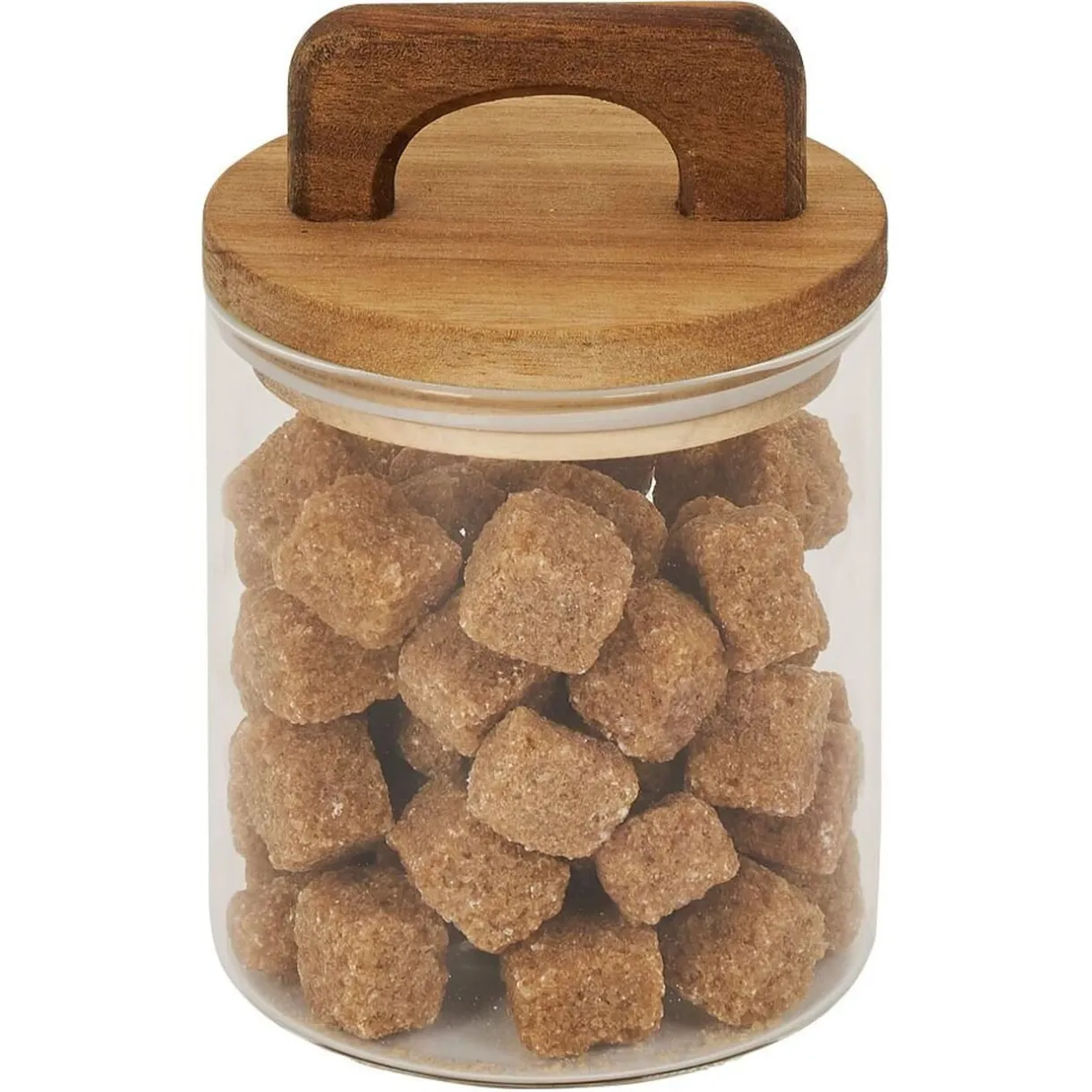 Bocal de conservation 500ml en verre avec couvercle en bois Ø9,5xH10cm^Gifi New