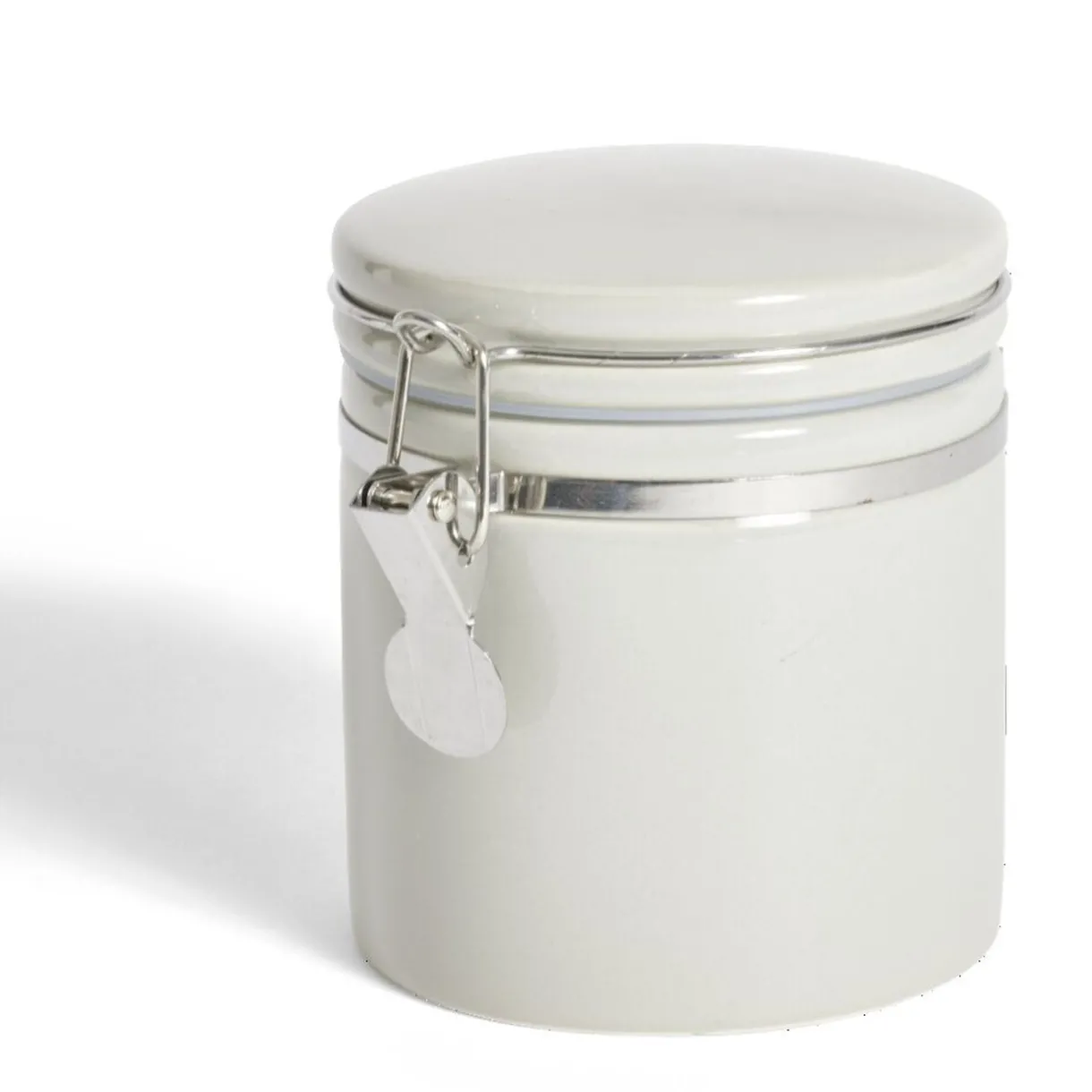 Bocal en céramique avec clip en métal Ø10xH13cm^Gifi Best