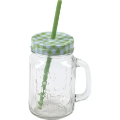 Bocal en verre + paille 500 ml^Gifi Best