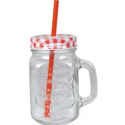 Bocal en verre + paille 500 ml^Gifi Best