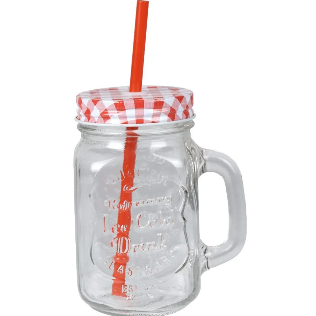 Bocal en verre + paille 500 ml^Gifi Best