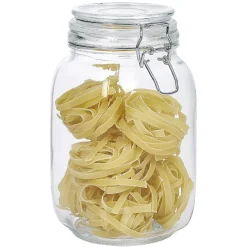 Bocal en verre avec couvercle à charnière 1,5 L^Gifi New