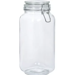 Bocal en verre avec couvercle à charnière 2,2 L^Gifi Online