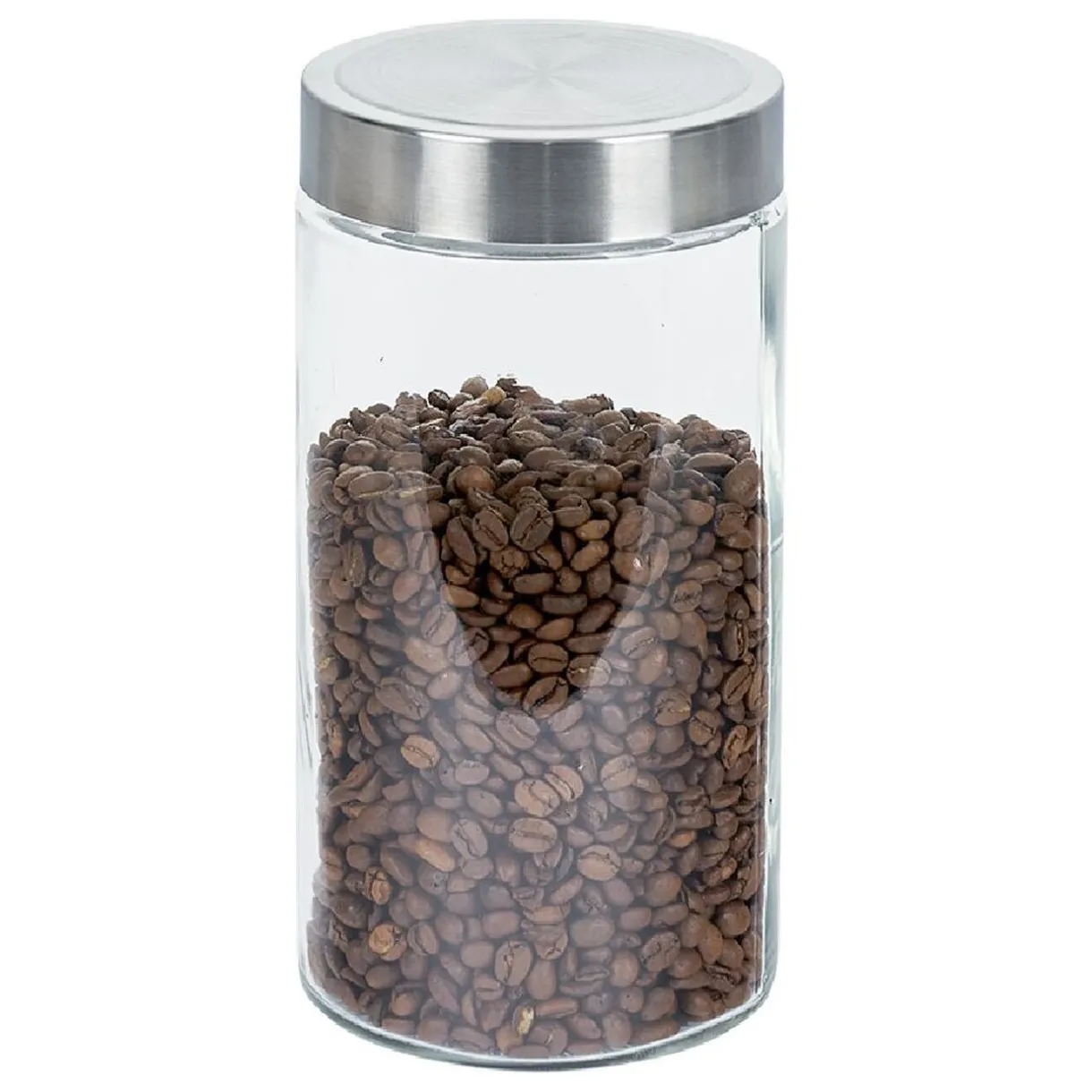 Bocal en verre avec couvercle inox - Lot de 4^Gifi Clearance