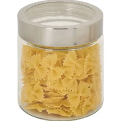 Bocal en verre transparent couvercle inox 800ml - Ø11xH.12cm^Gifi Online