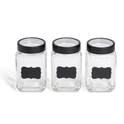 Bocal en verre x3 avec étiquettes^Gifi Sale
