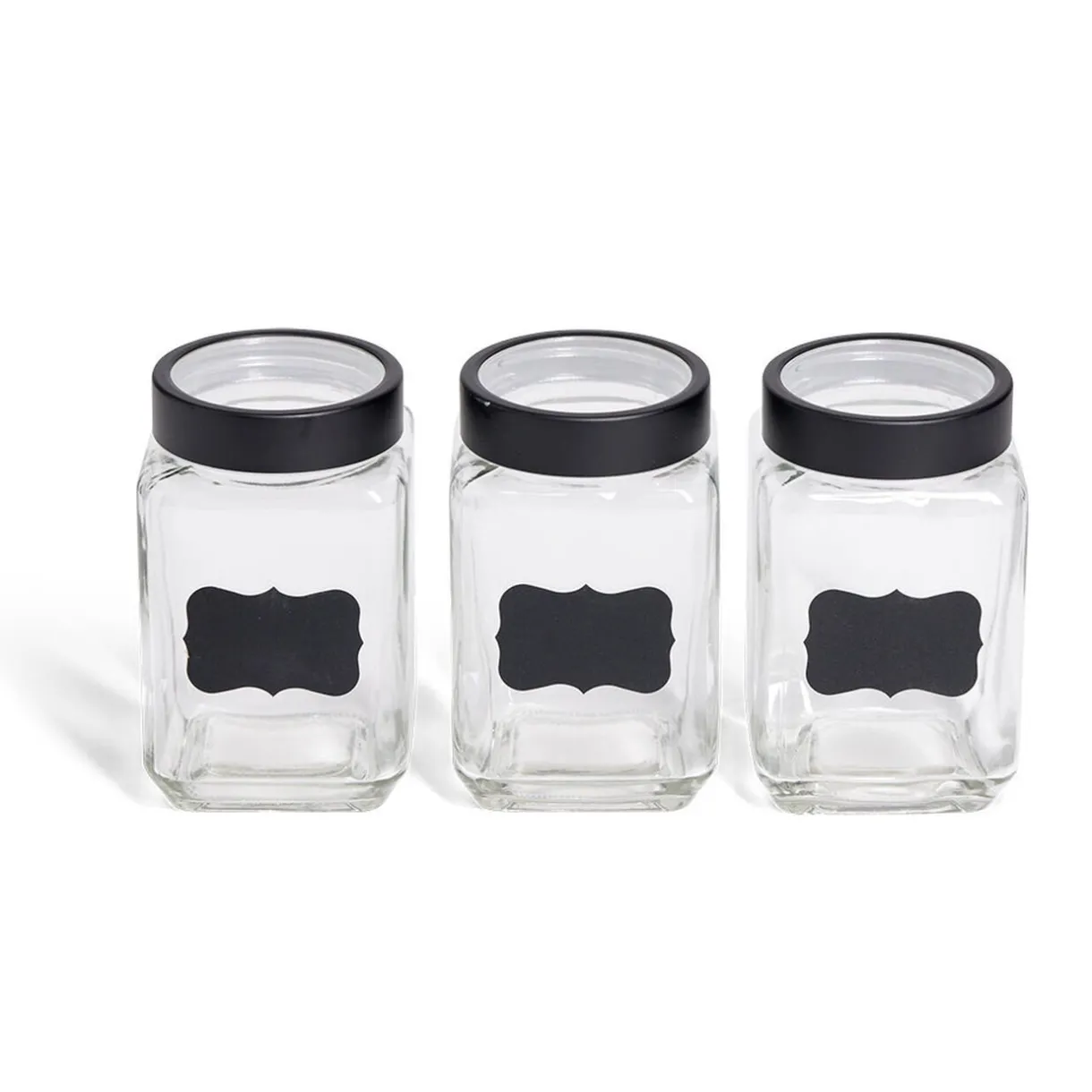 Bocal en verre x3 avec étiquettes^Gifi Sale