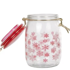 Bocal flocon rouge Noël^Gifi Clearance