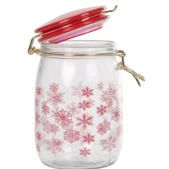 Bocal flocon rouge Noël^Gifi Clearance