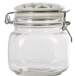 Bocal hermétique carré en verre couvercle motif ciment 750ml^Gifi Sale