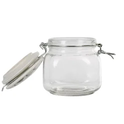 Bocal hermétique carré en verre couvercle motif ciment 750ml^Gifi Sale