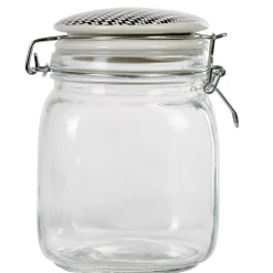 Bocal hermétique carré en verre couvercle motif ethnique 1 L^Gifi Discount