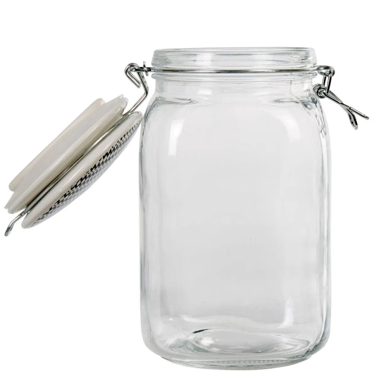 Bocal hermétique carré verre couvercle motif ethnique 1,5 L^Gifi Clearance