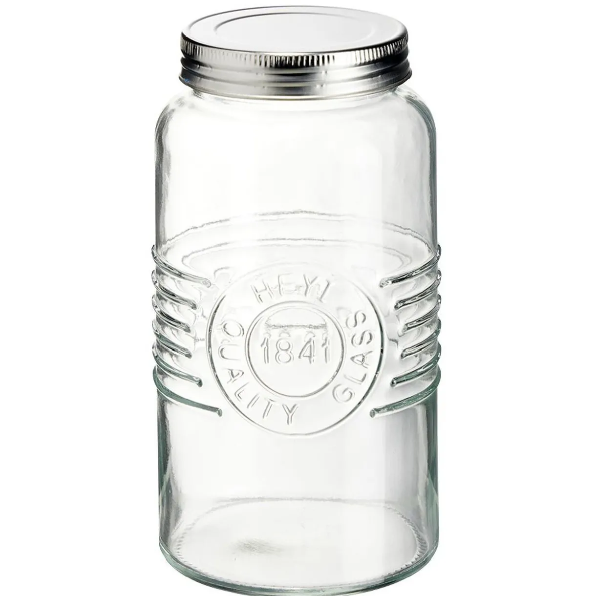 Bocal hermétique rond transparent avec couvercle en métal H17 cm^Gifi