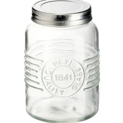 Bocal hermétique rond transparent avec couvercle en métal H13 cm^Gifi Hot