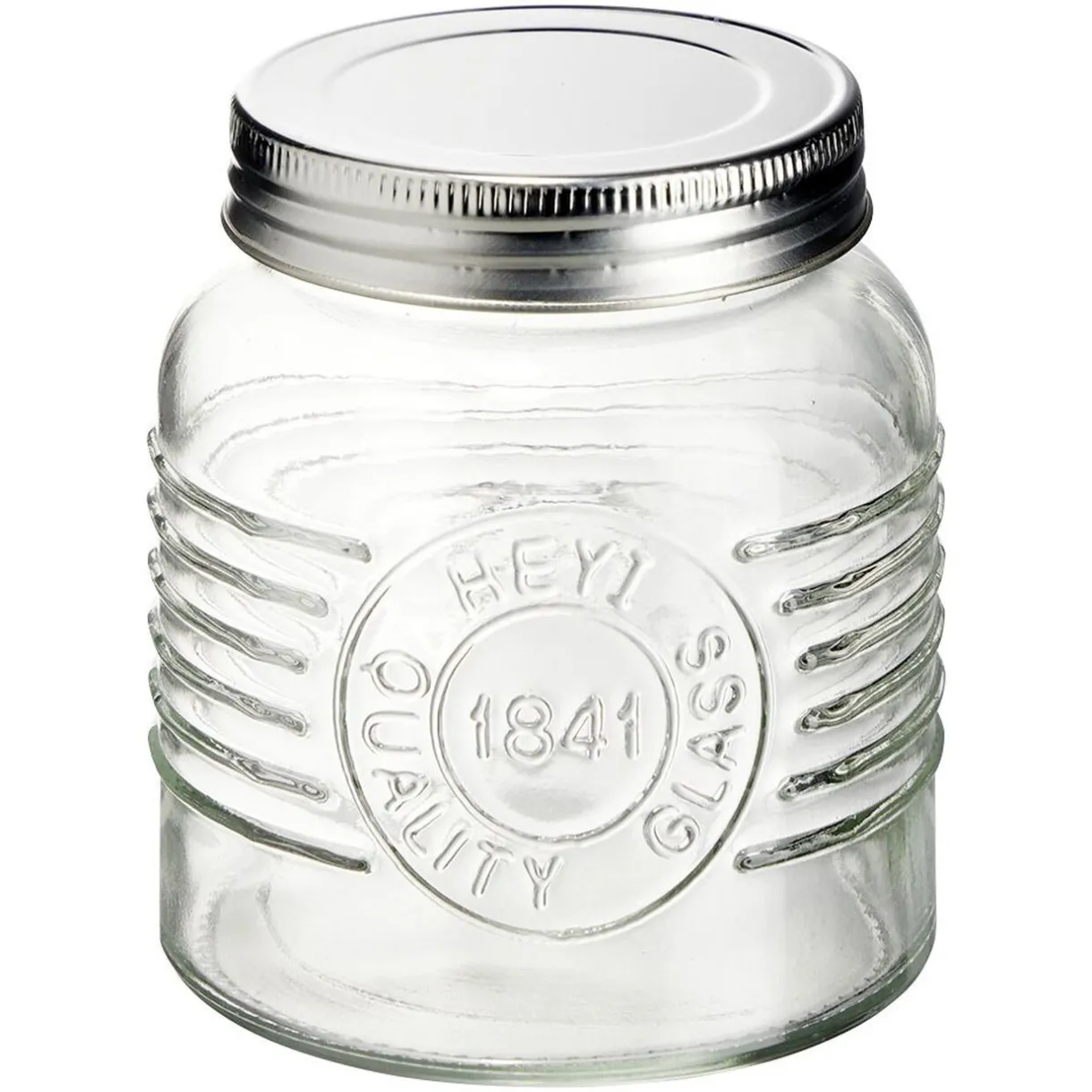 Bocal hermétique rond transparent avec couvercle en métal H10 cm^Gifi Outlet